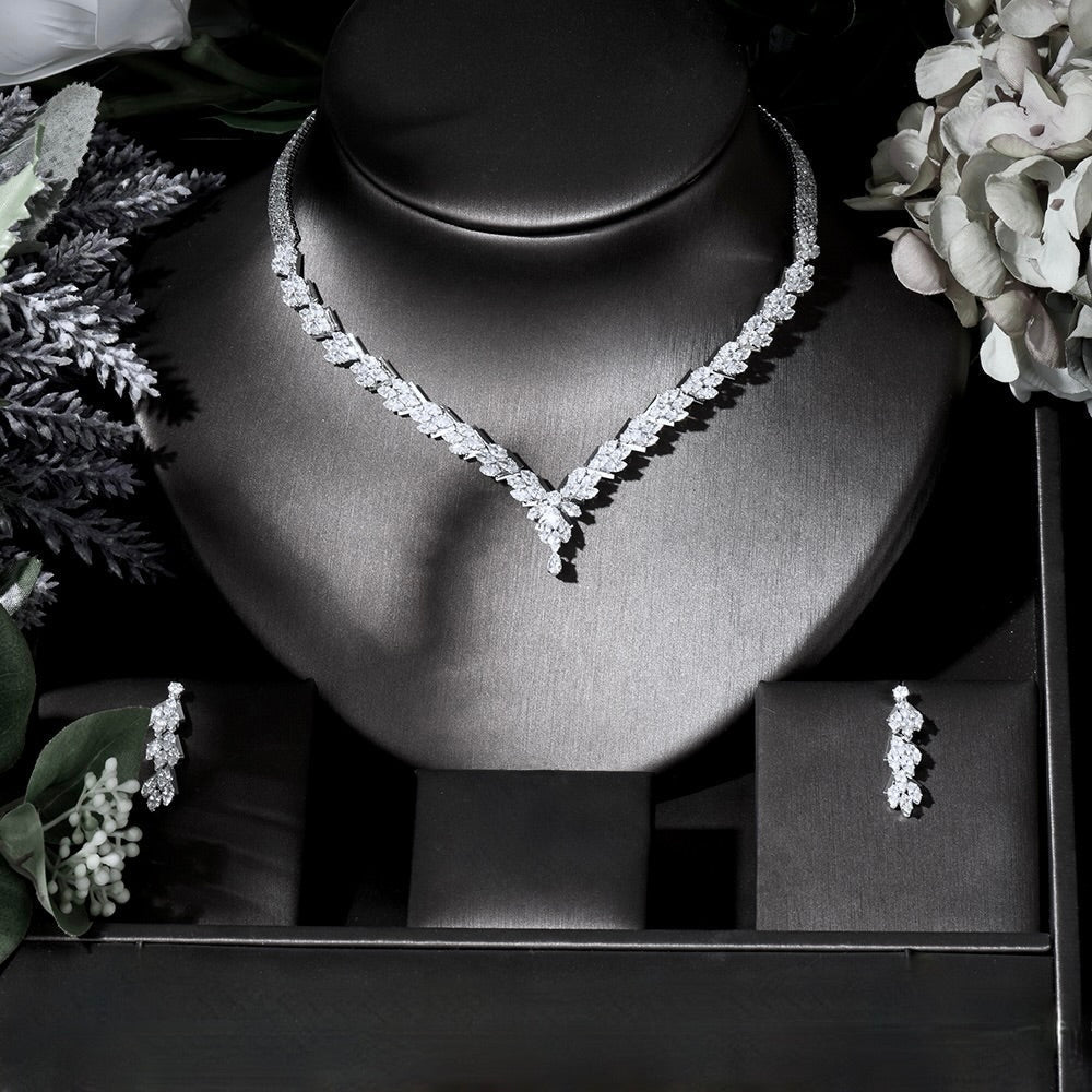 Seychelles - Silver Cubic Zirconia Bridal Three-Piece Jewelry Set
