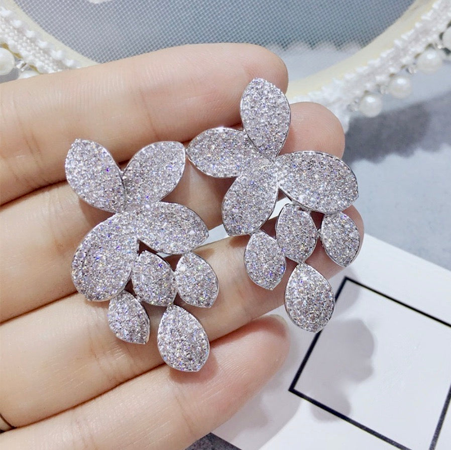 "Lucienne" - Cubic Zirconia Bridal Earrings - Available in Silver, Rose Gold and Yellow Gold