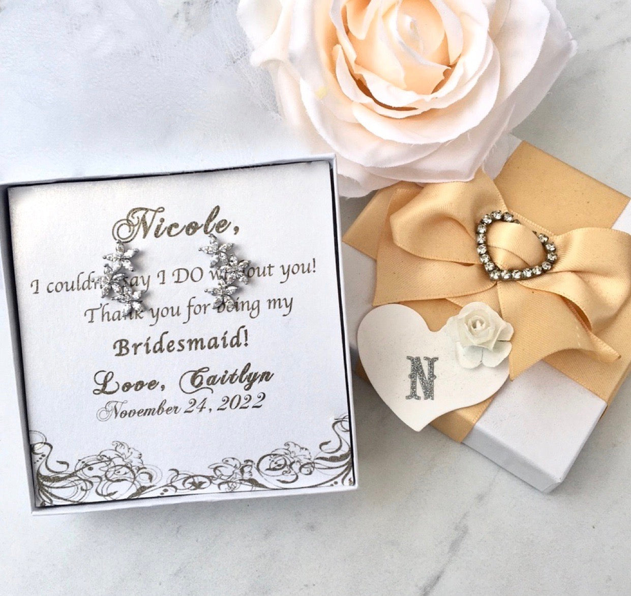 Debra - CZ Bridal Earrings, Bridesmaids Gift