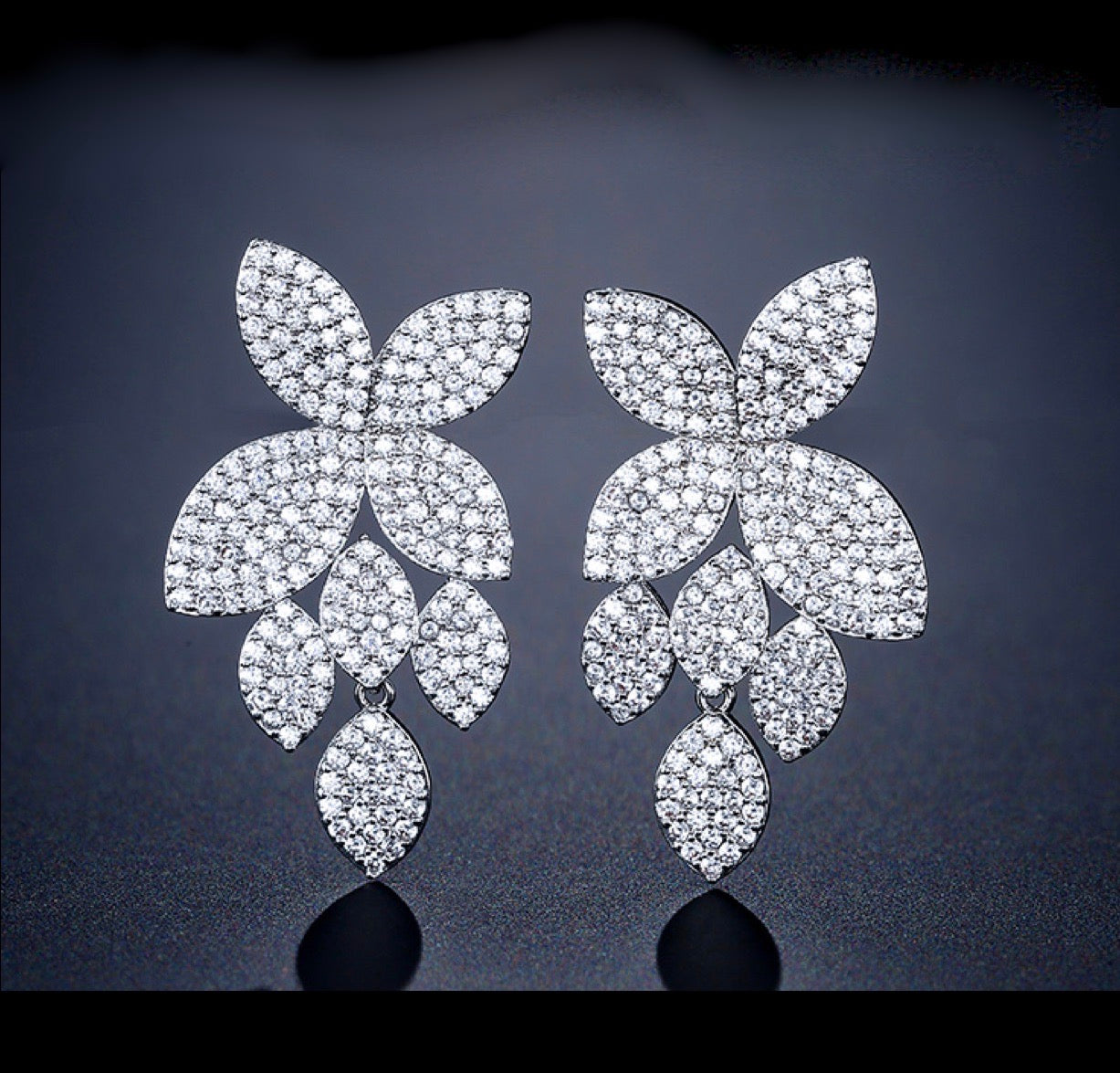 "Lucienne" - Cubic Zirconia Bridal Earrings - Available in Silver, Rose Gold and Yellow Gold