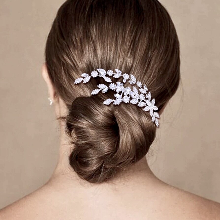 Gillian - Silver Cubic Zirconia Bridal Hair Comb