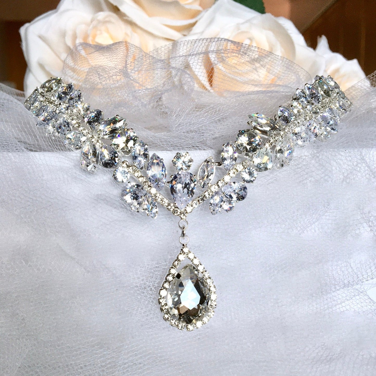Imani - Cubic Zirconia Bridal Frontlet Tiara - Available in Silver and Gold