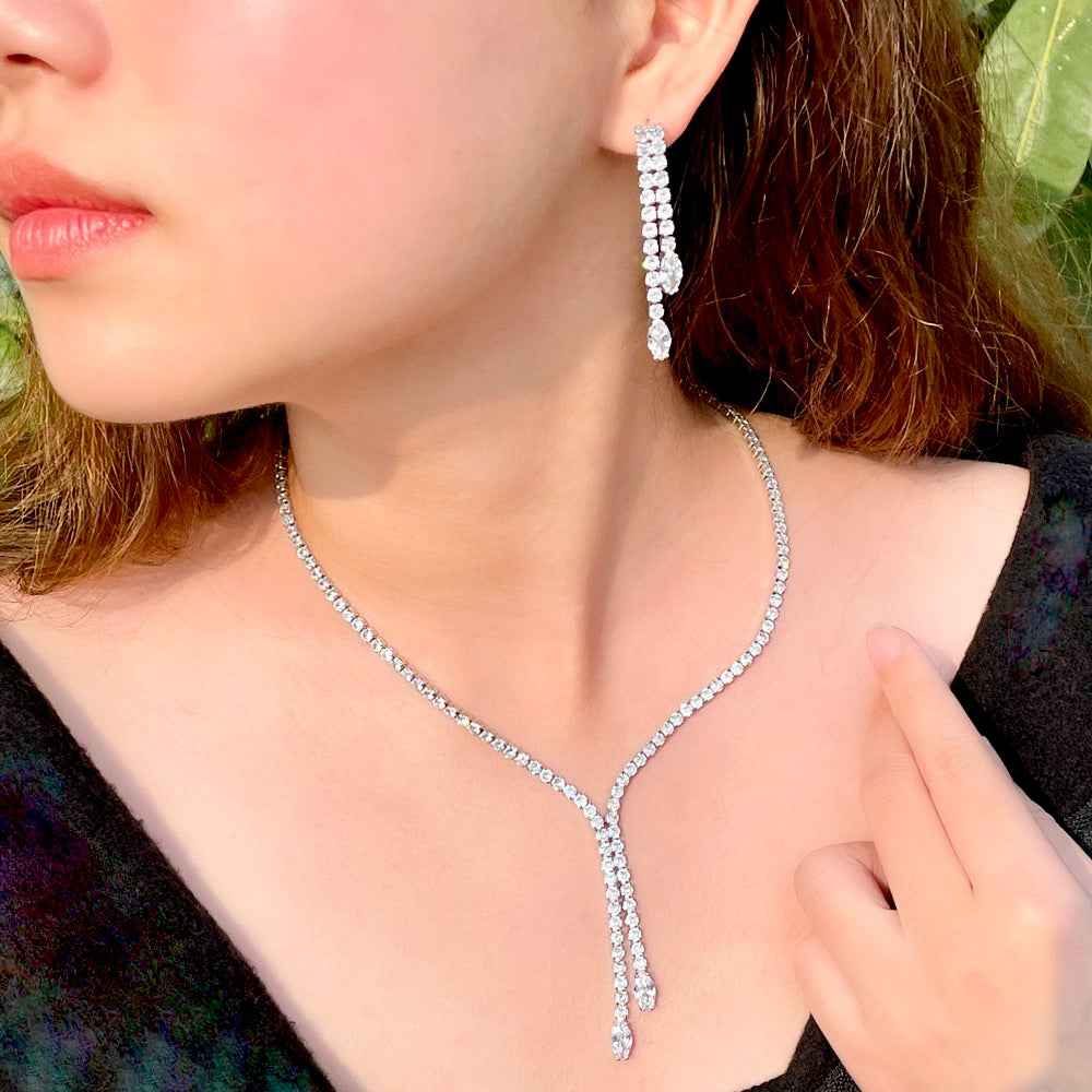 Alia - Silver Cubic Zirconia Bridal Jewelry Set