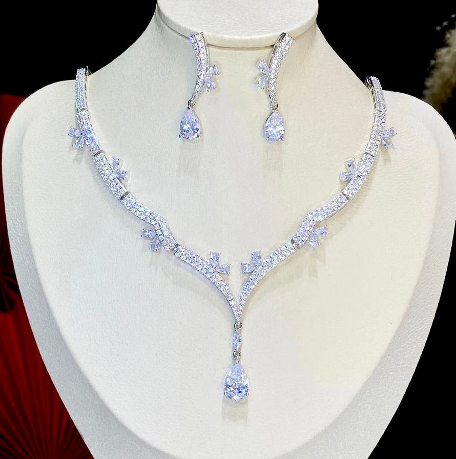 Annabel - Silver Cubic Zirconia Bridal Jewelry Set