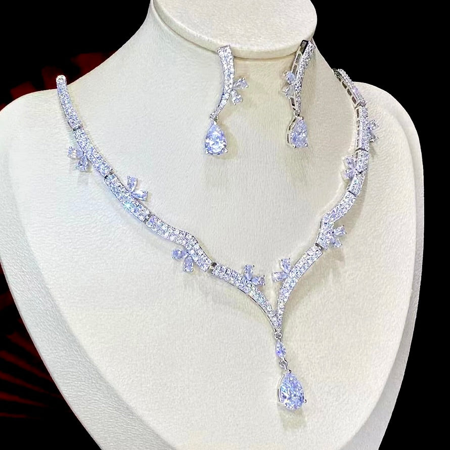 Annabel - Silver Cubic Zirconia Bridal Jewelry Set