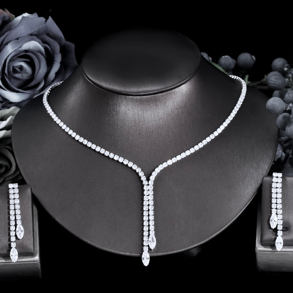 Alia - Silver Cubic Zirconia Bridal Jewelry Set