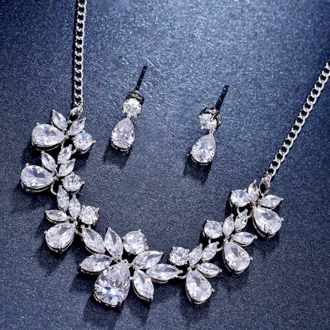 Shawna - Silver Cubic Zirconia Bridal Jewelry Set