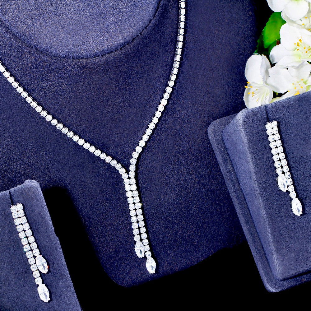 Alia - Silver Cubic Zirconia Bridal Jewelry Set