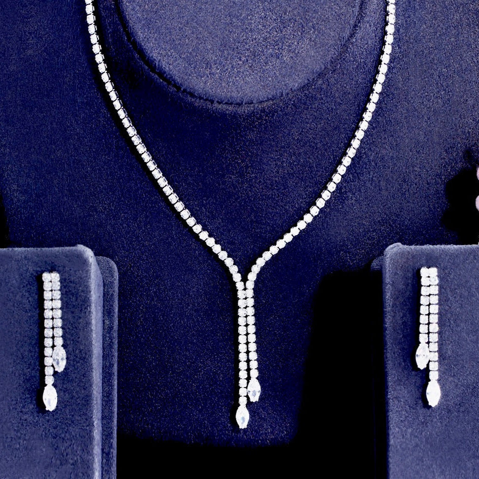 Alia - Silver Cubic Zirconia Bridal Jewelry Set