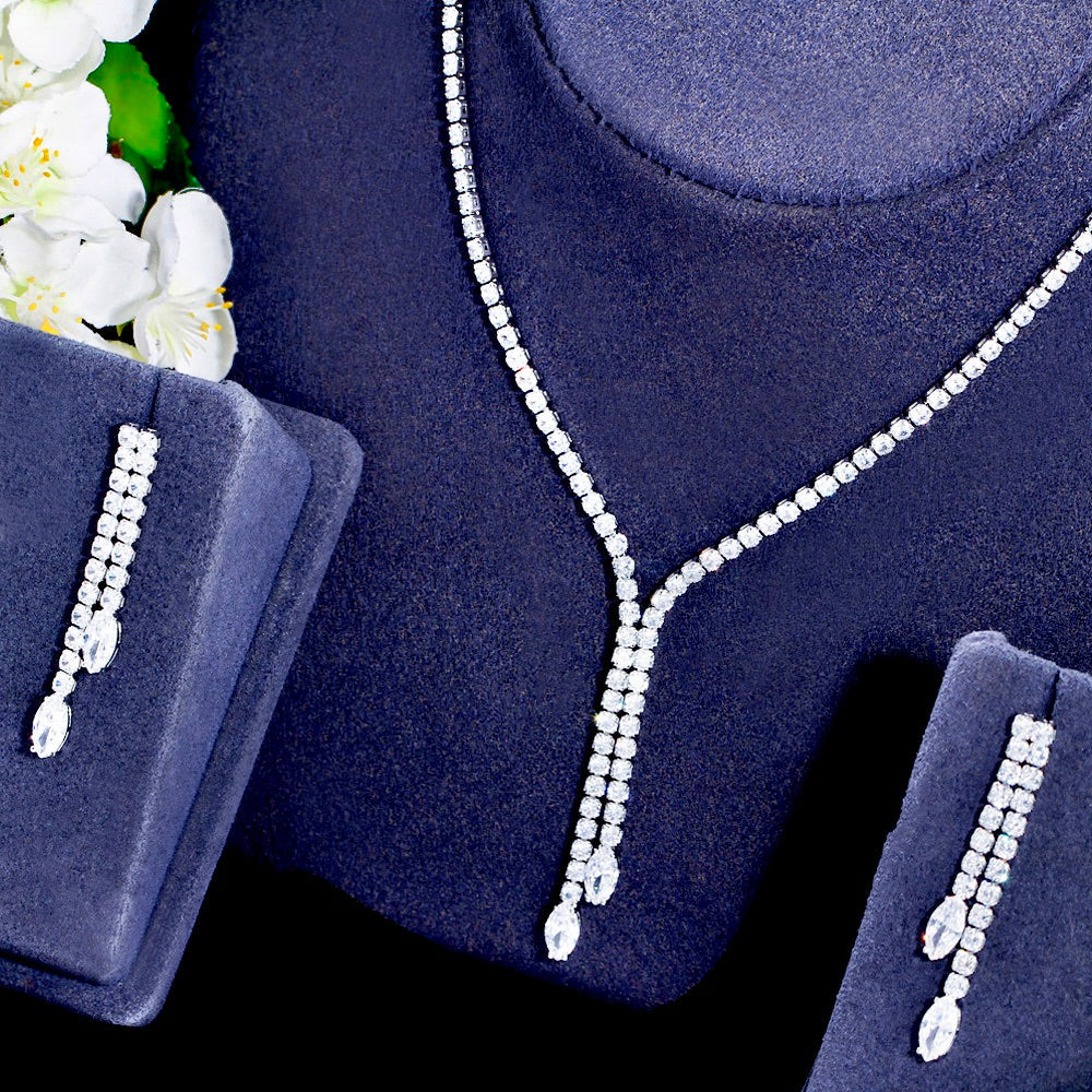 Alia - Silver Cubic Zirconia Bridal Jewelry Set