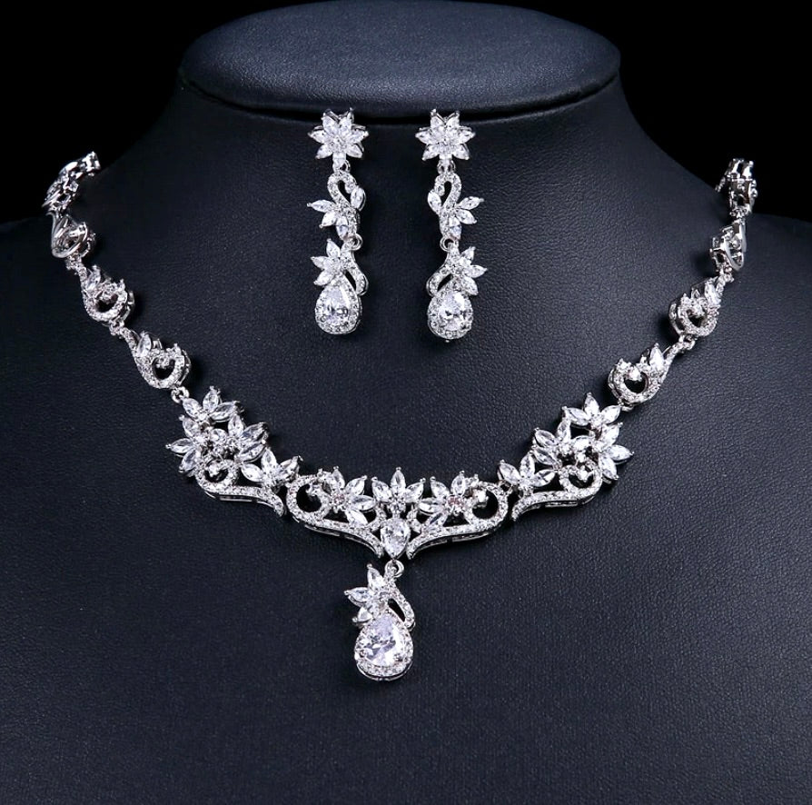 Odyssey - Silver Cubic Zirconia Bridal Jewelry Set