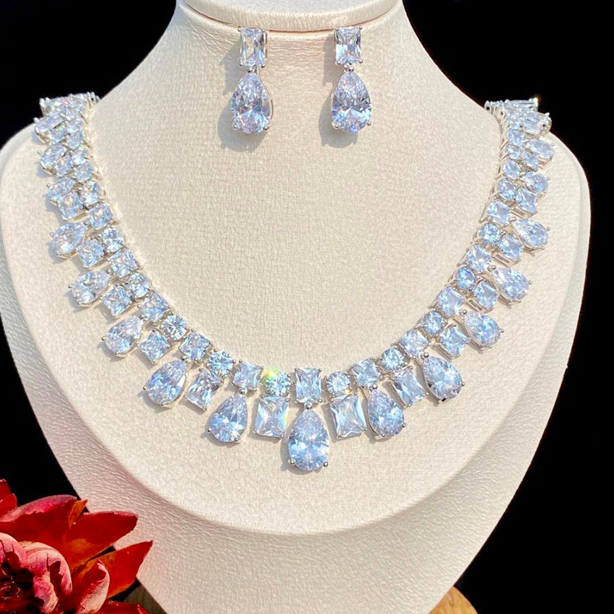 Regina - Silver Cubic Zirconia Bridal Jewelry Set