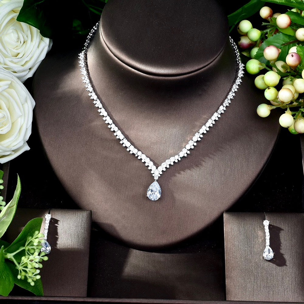Eliza - Silver Cubic Zirconia Bridal Jewelry Set