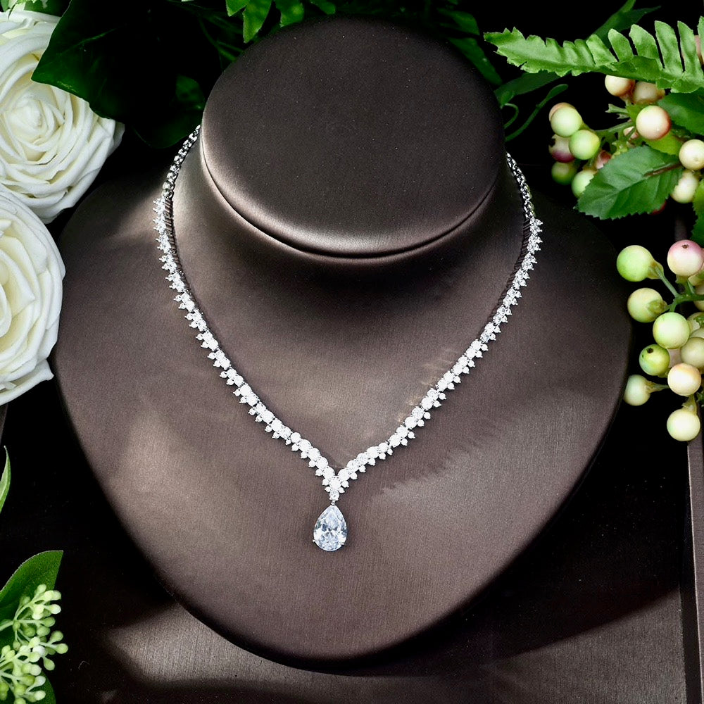 Eliza - Silver Cubic Zirconia Bridal Jewelry Set