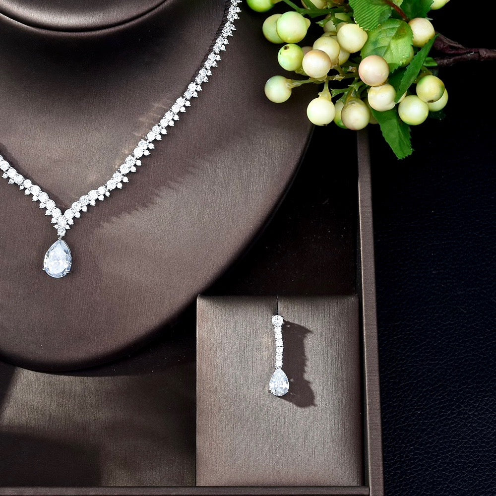 Eliza - Silver Cubic Zirconia Bridal Jewelry Set