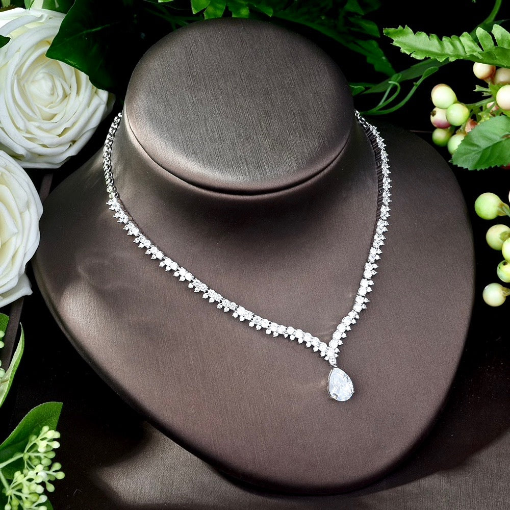 Eliza - Silver Cubic Zirconia Bridal Jewelry Set