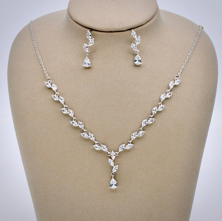 Ivelina - Silver Cubic Zirconia Bridal Jewelry Set