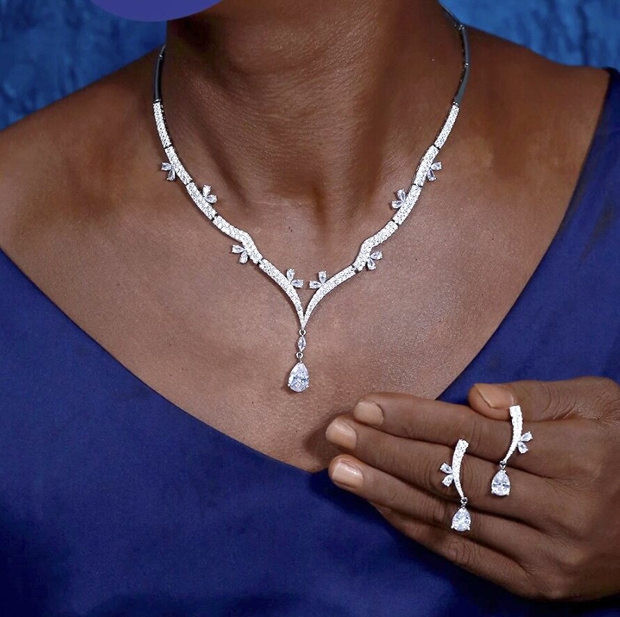 Annabel - Silver Cubic Zirconia Bridal Jewelry Set