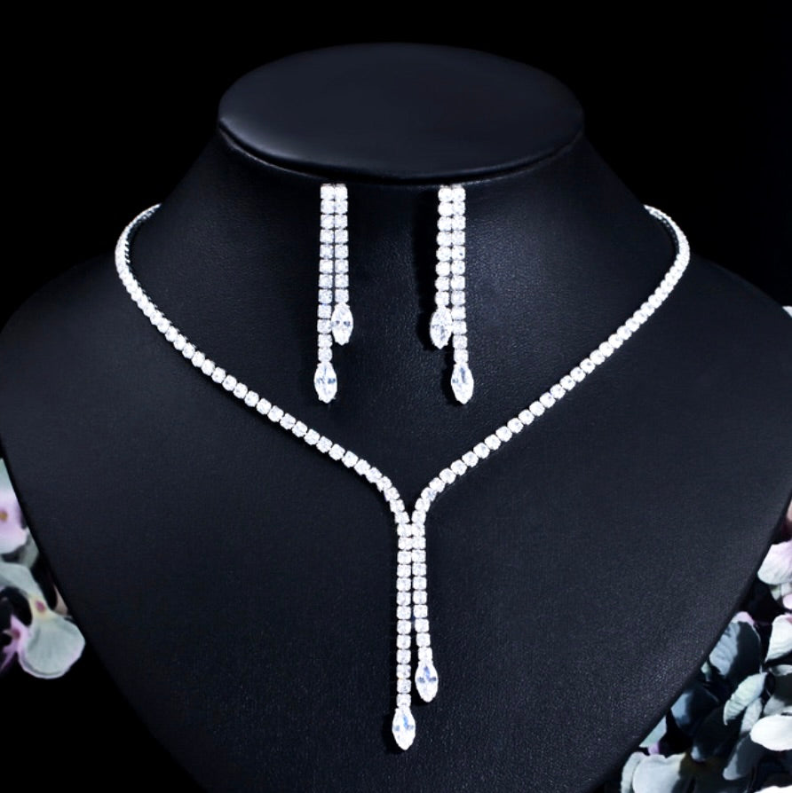 Alia - Silver Cubic Zirconia Bridal Jewelry Set