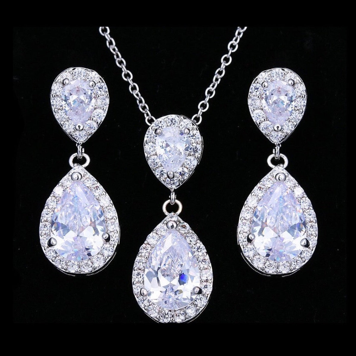 Renee - Cubic Zirconia Bridal Jewelry Set - Available in Silver, Rose Gold and Yellow Gold