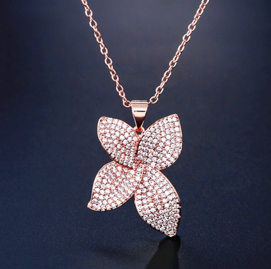 "Zinnia" - Cubic Zirconia Bridal Jewelry Set - Available in Silver, Rose Gold and Yellow Gold