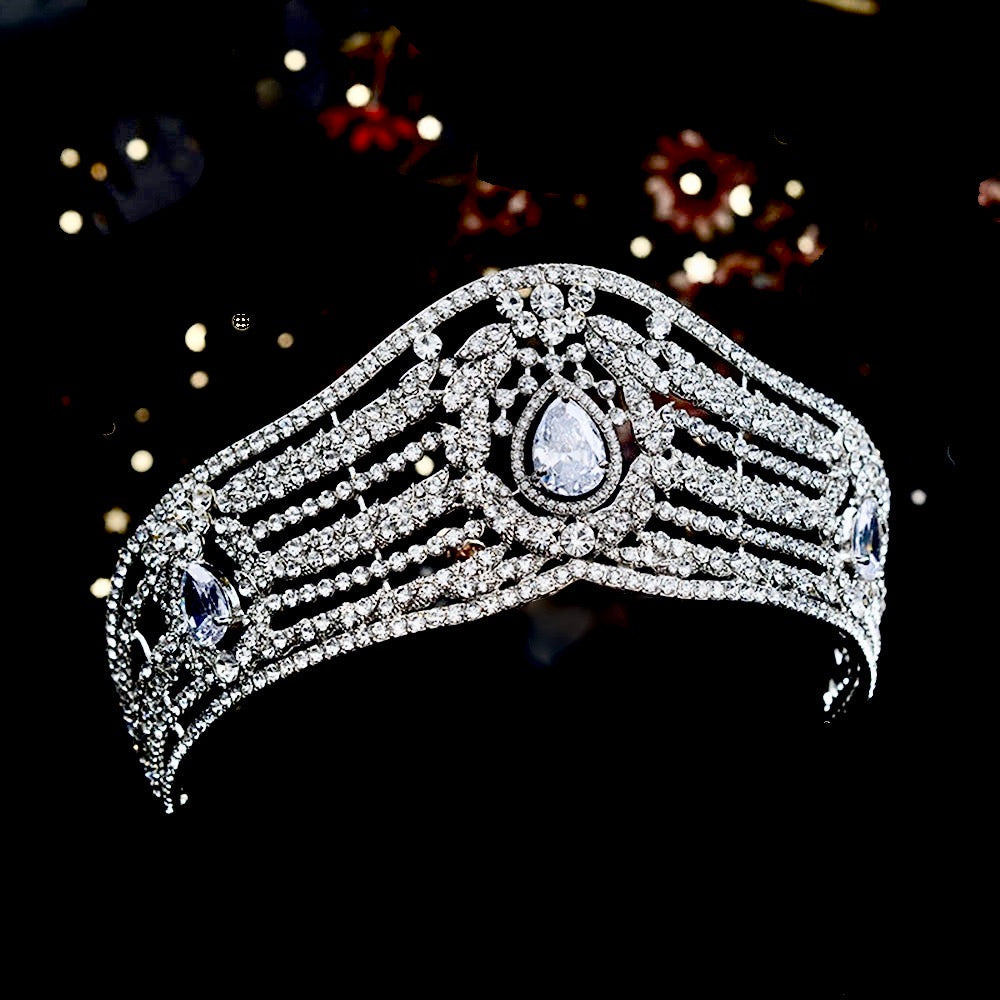 Olga - Silver Wedding Rhinestone Tiara