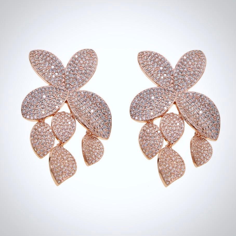 "Lucienne" - Cubic Zirconia Bridal Earrings - Available in Silver, Rose Gold and Yellow Gold