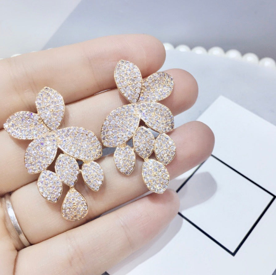 "Lucienne" - Cubic Zirconia Bridal Earrings - Available in Silver, Rose Gold and Yellow Gold