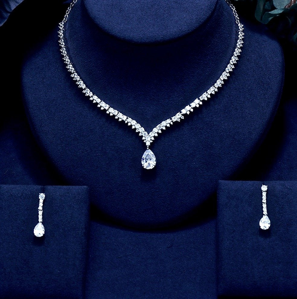 Eliza - Silver Cubic Zirconia Bridal Jewelry Set