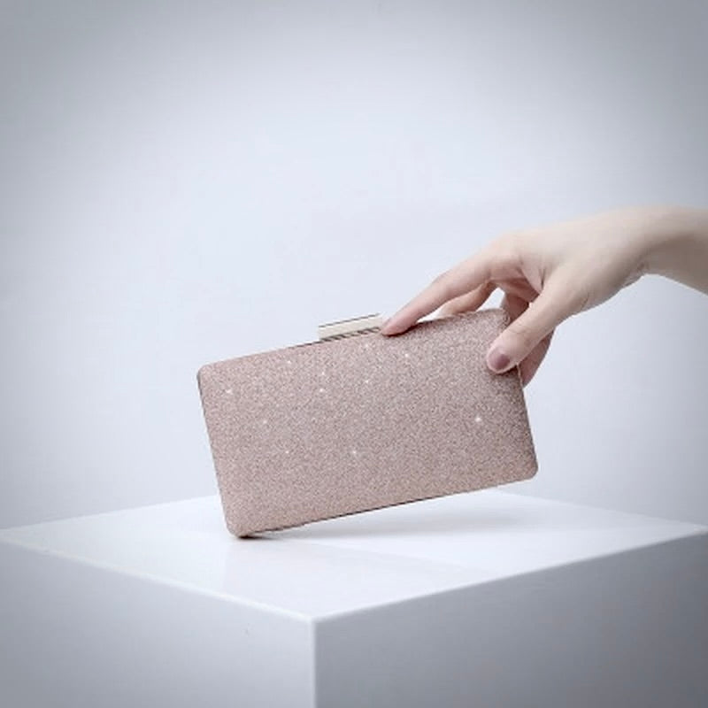 Rowan - Champagne Rose Gold Bridal Handbag Clutch