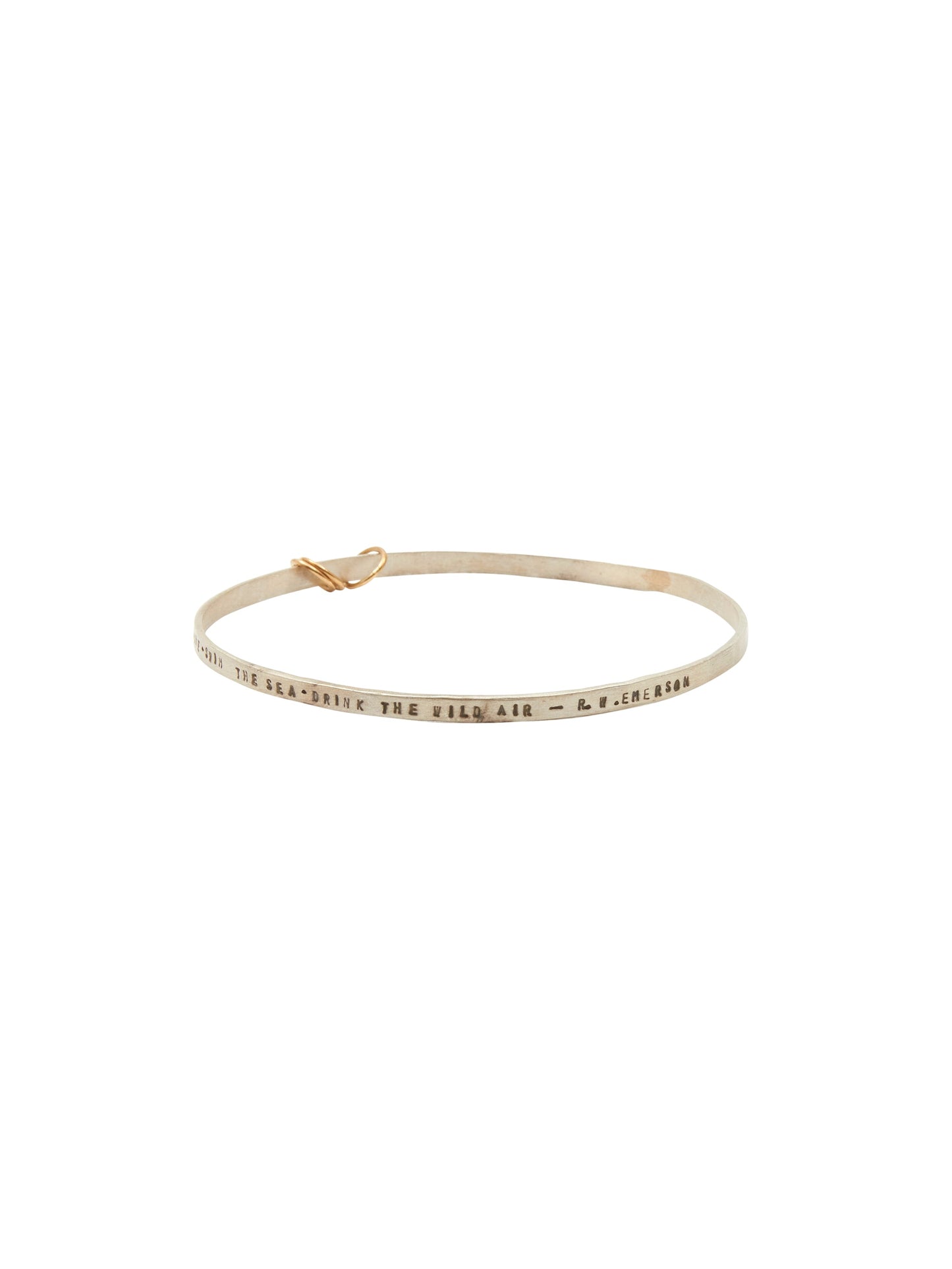 Chocolate & Steel Three Ring Bangles Ralph Waldo Emerson Quote
