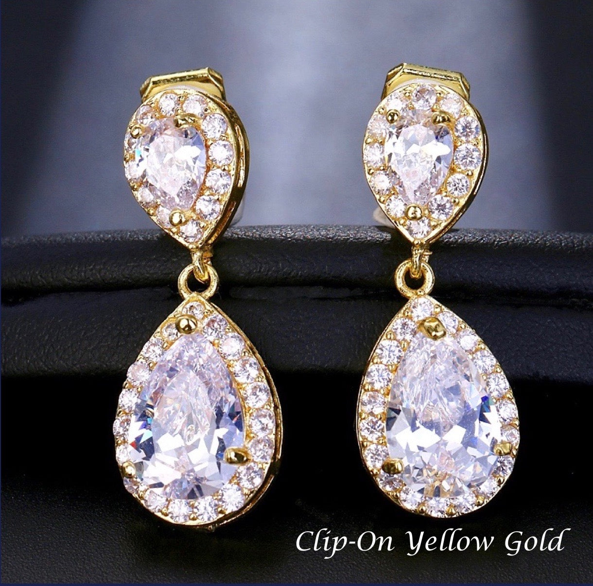 Eniko - Cubic Zirconia Bridal Earrings - Available in Silver, Rose Gold and Yellow Gold