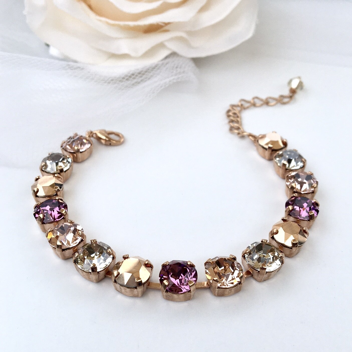 "Iliana" - Rose Gold Bridal 3-Piece Jewelry Set