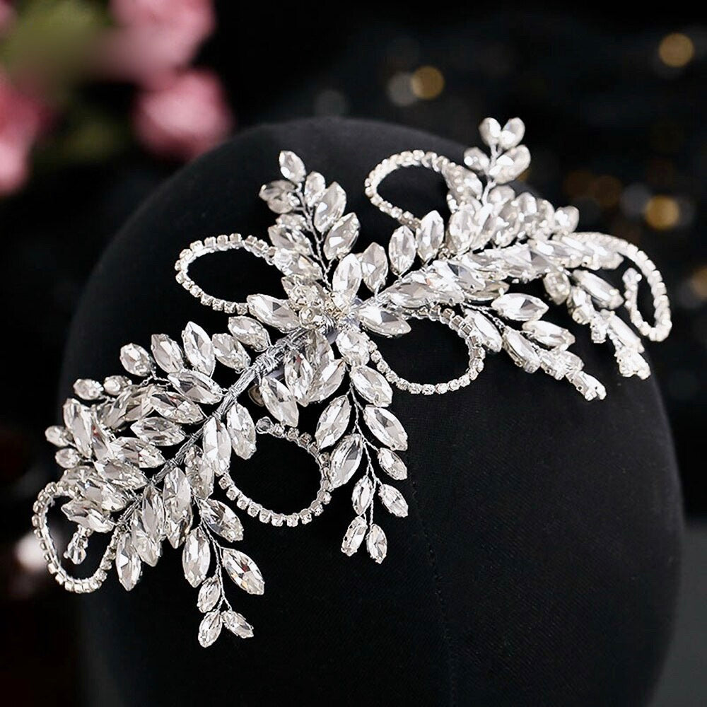 "Dacia" - 1920s Style Silver Bridal Hair Accessory
