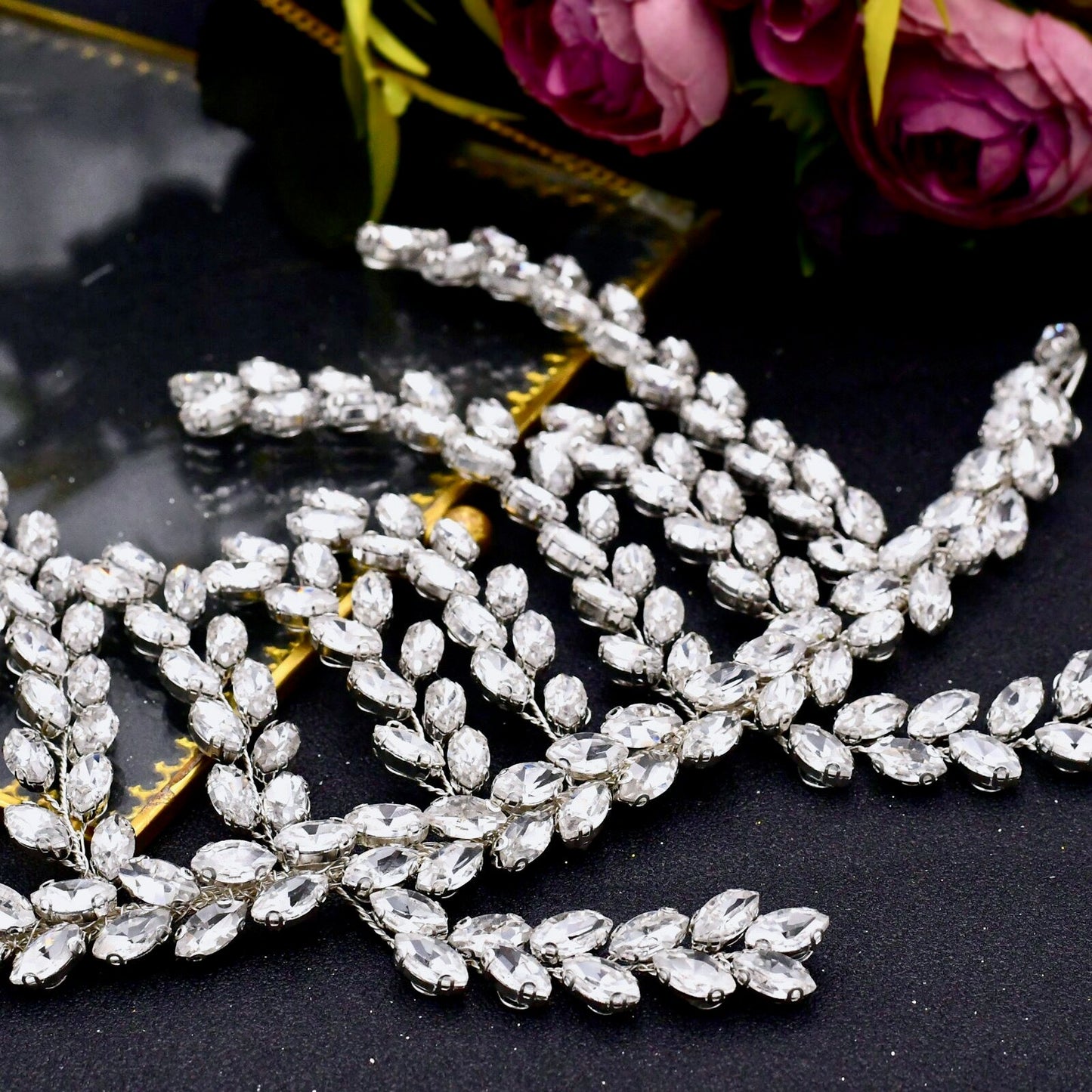 Estefania - Silver Crystal Bridal Hair Accessory