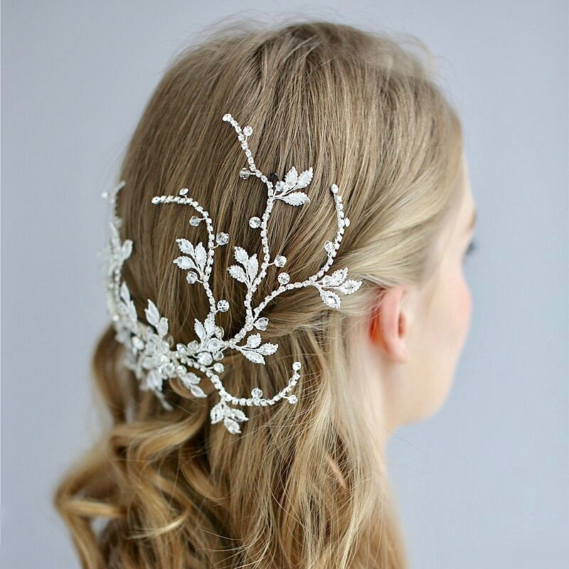 Kennedy - Silver Crystal Bridal Hair Accessory