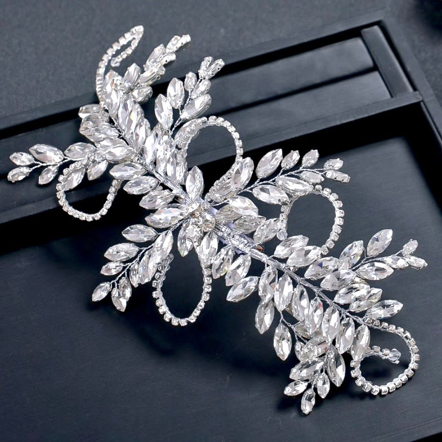 "Dacia" - 1920s Style Silver Bridal Hair Accessory