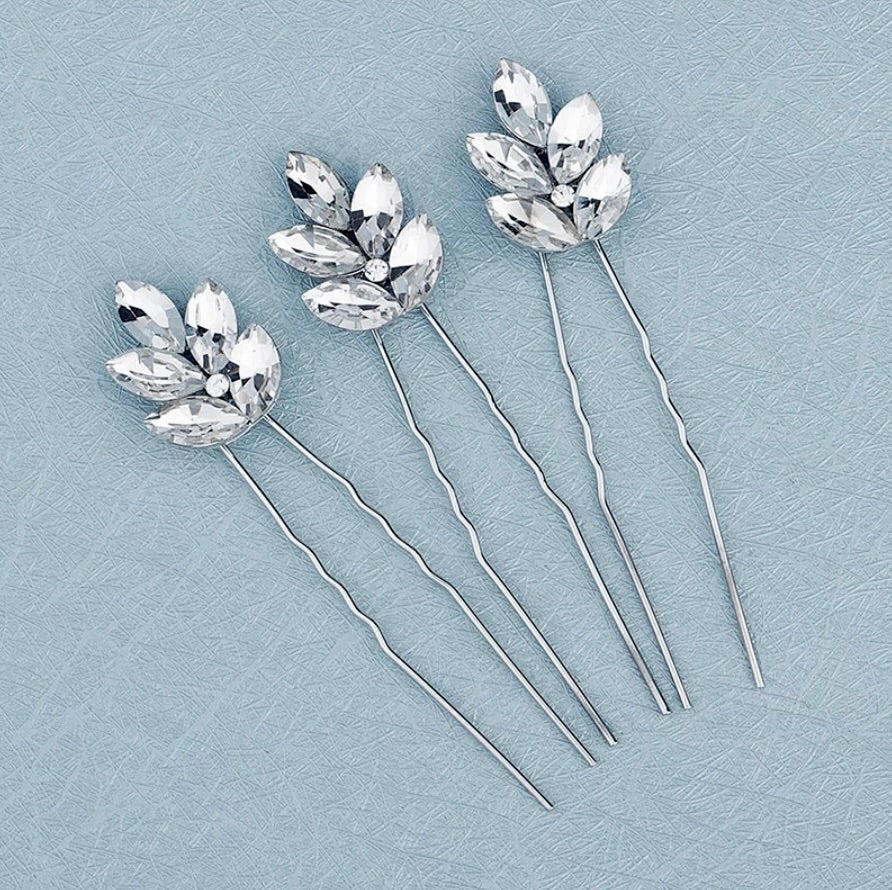 Hattie - Crystal Bridal Hair Pins - Set of 3