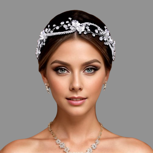 Tylaine - Silver Crystal Bridal Headband