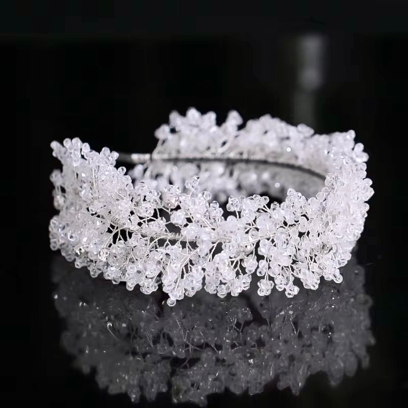 "Ira" - Silver Crystal Bridal Headband
