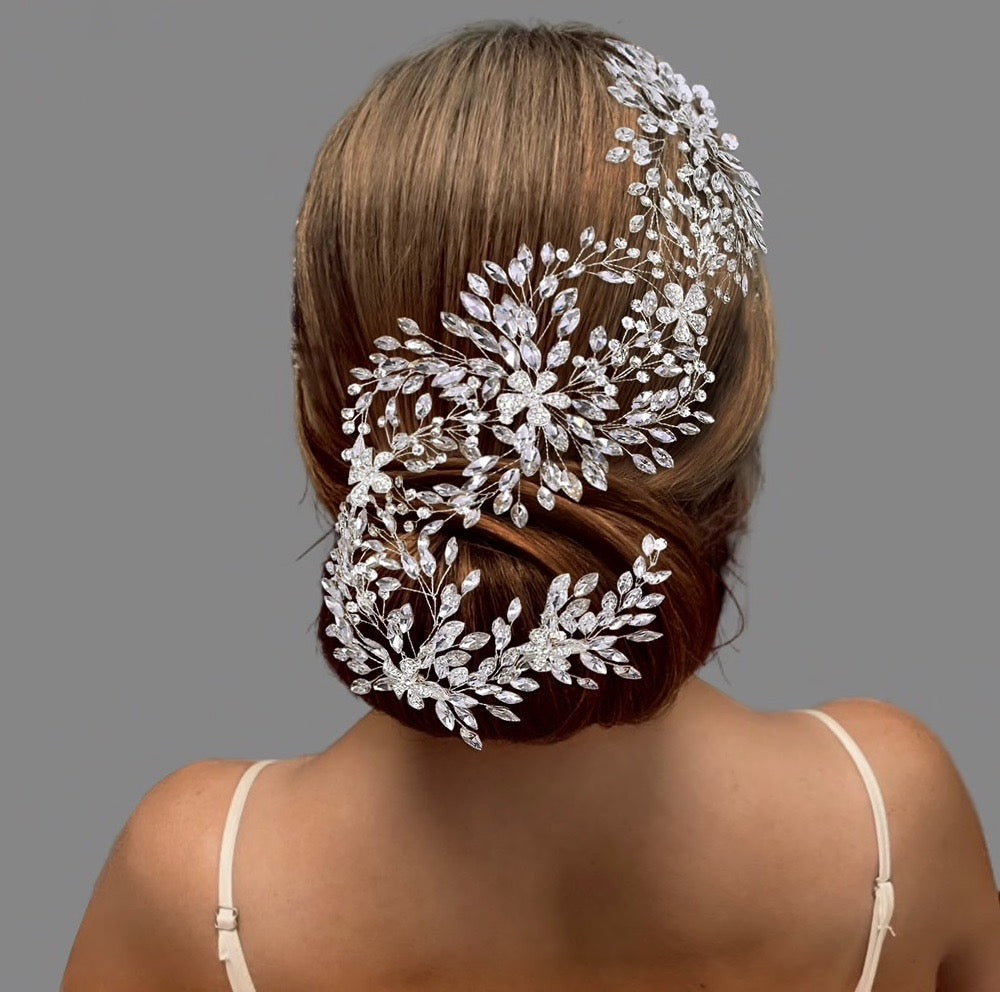 Serenade - Silver Crystal Bridal Headdress