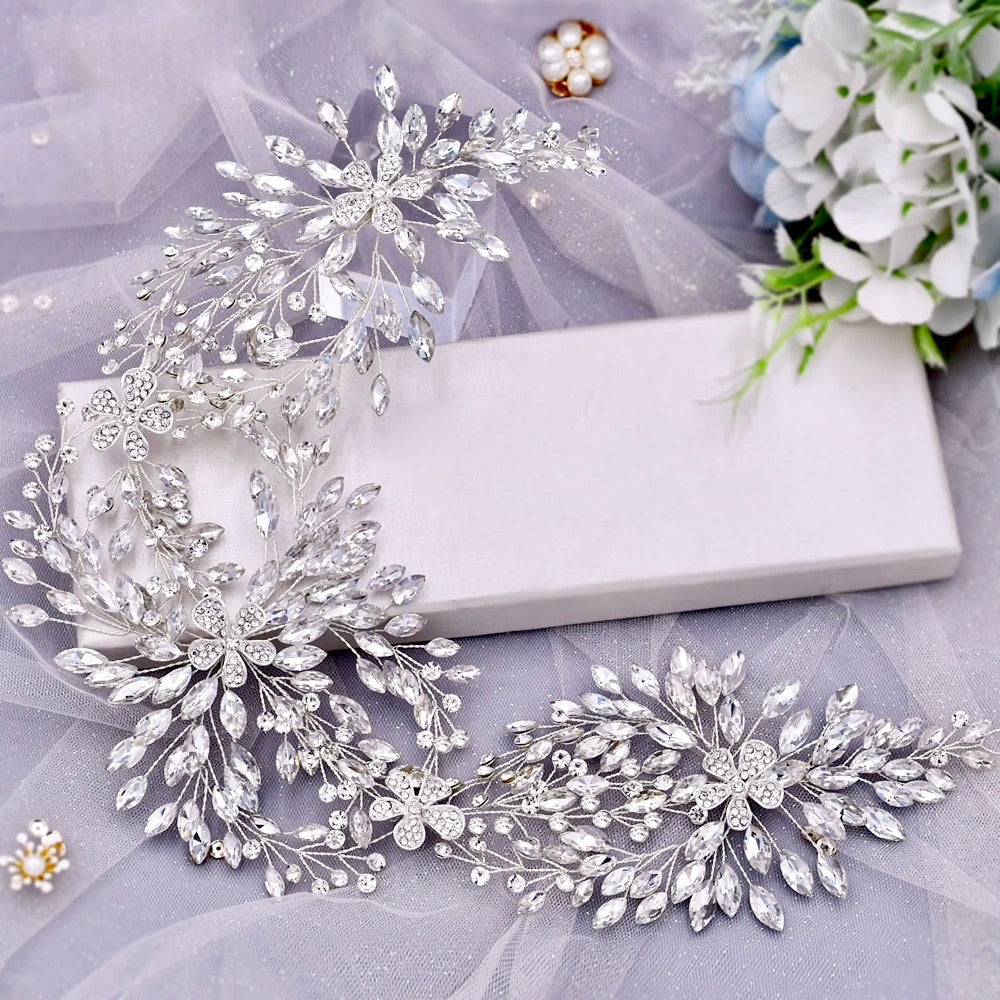 Serenade - Silver Crystal Bridal Headdress
