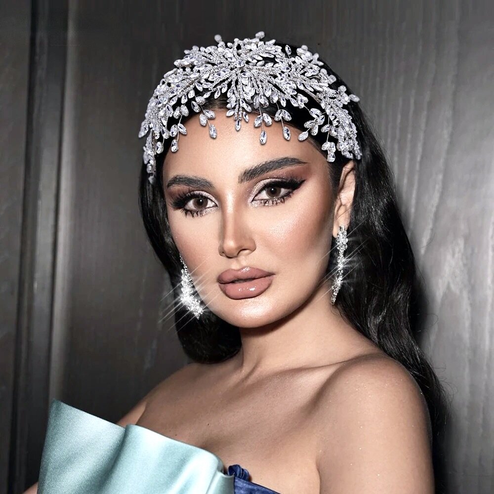 Coretta - Silver Crystal Bridal Headdress