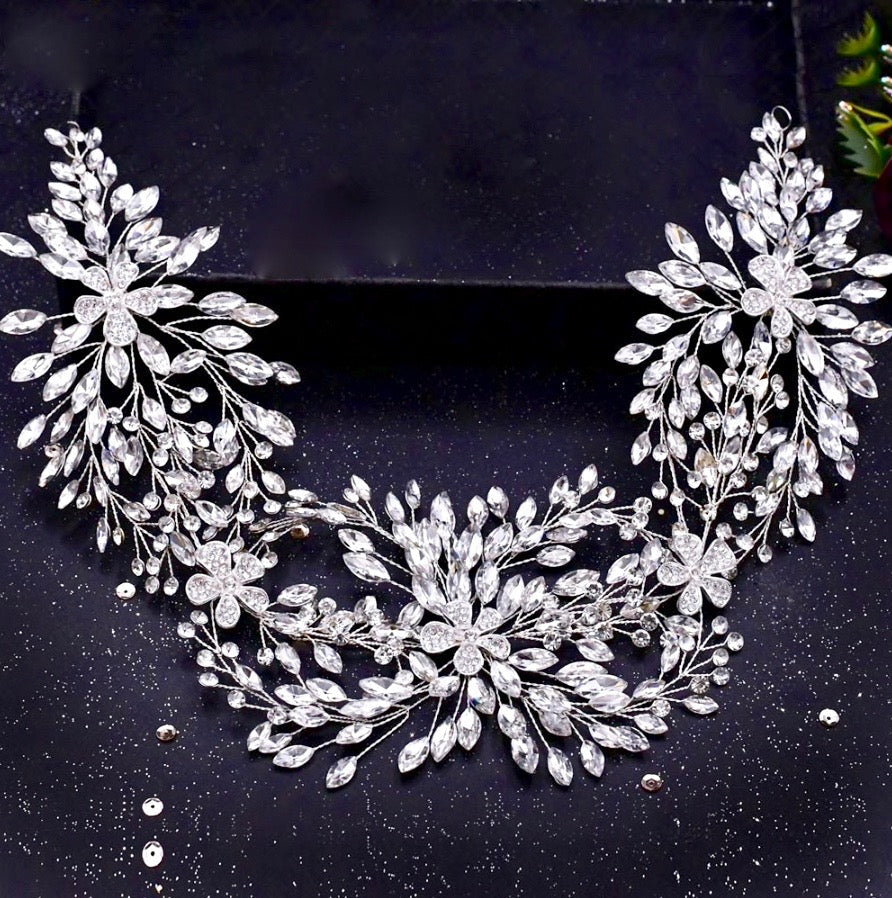 Serenade - Silver Crystal Bridal Headdress