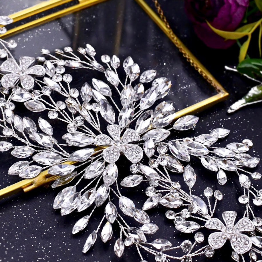 Serenade - Silver Crystal Bridal Headdress