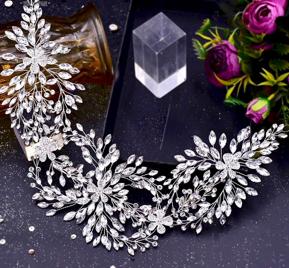 Serenade - Silver Crystal Bridal Headdress