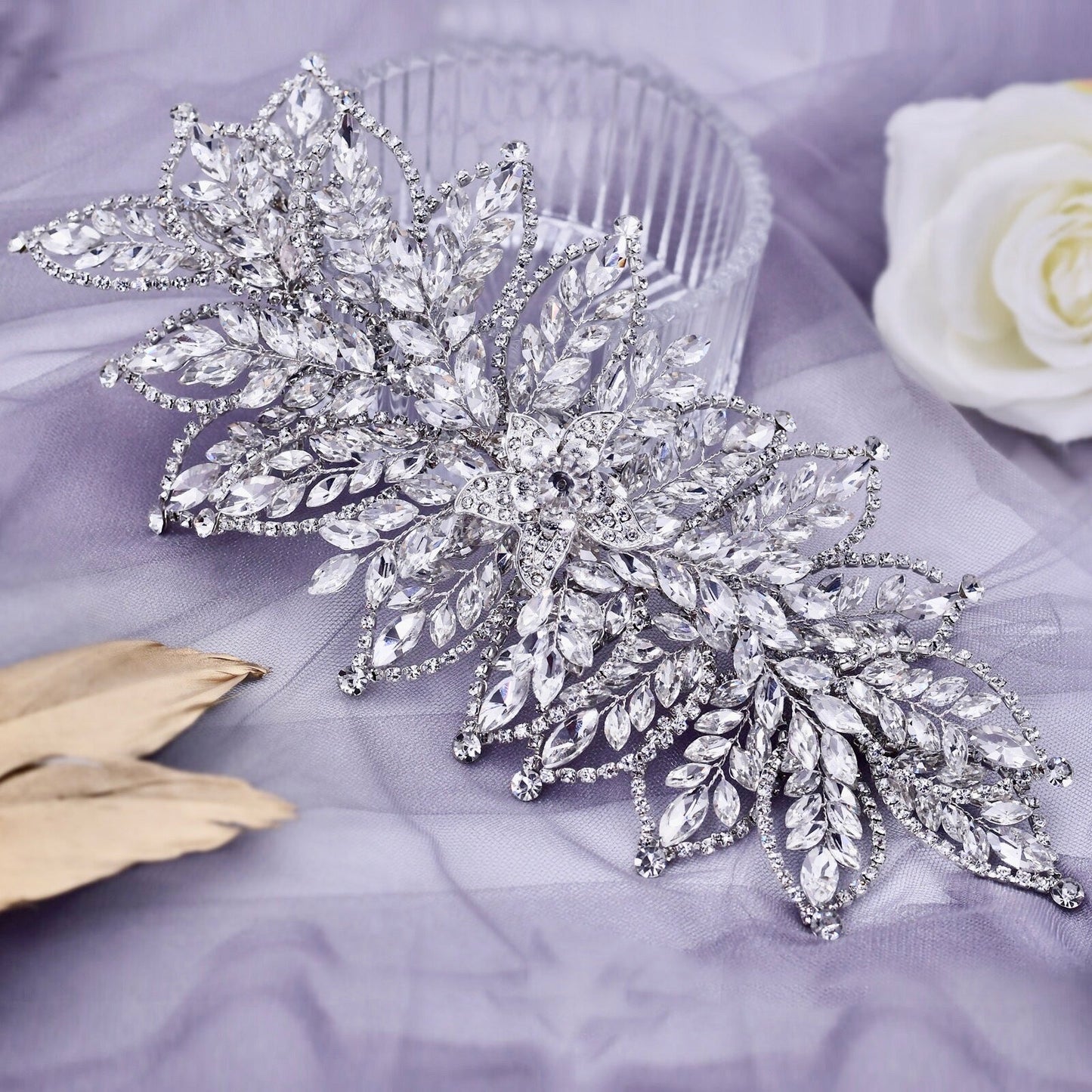 Zenaida - Silver Crystal Bridal Headdress
