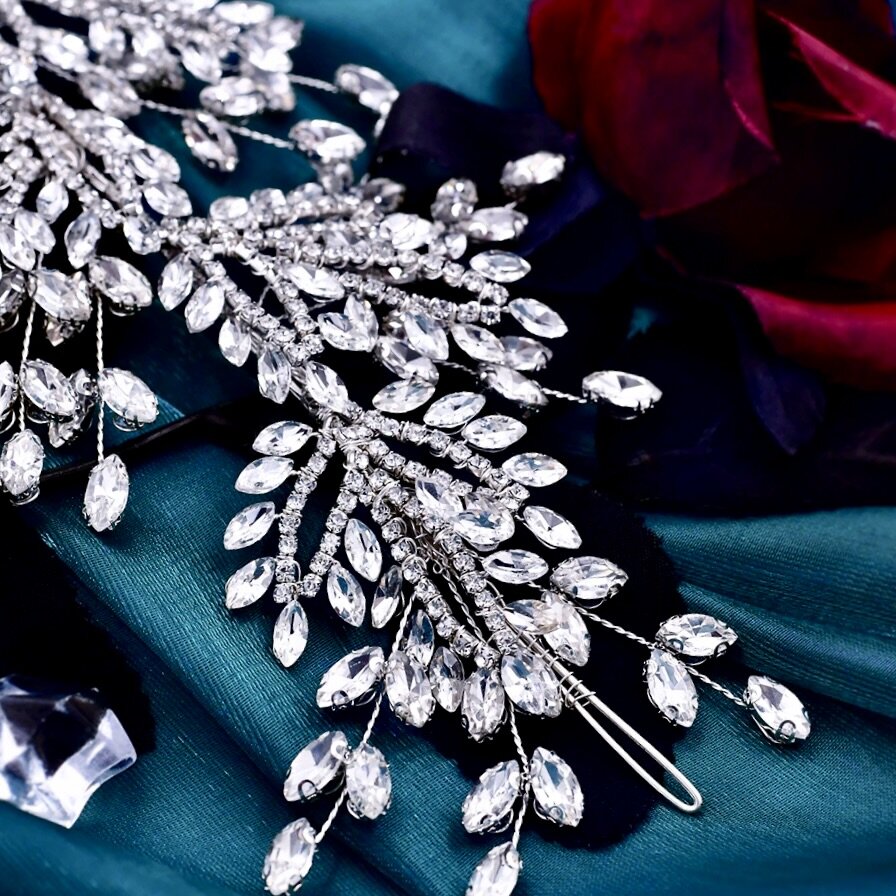 Coretta - Silver Crystal Bridal Headdress