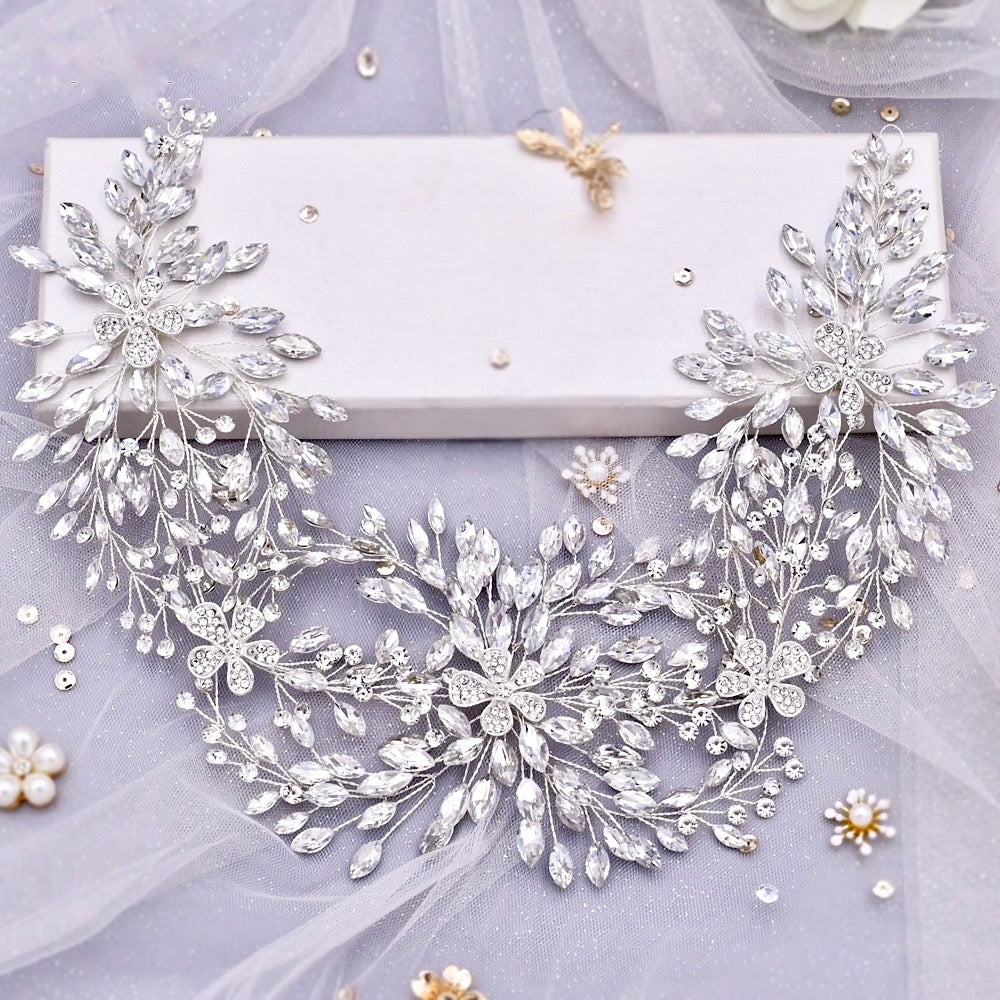 Serenade - Silver Crystal Bridal Headdress