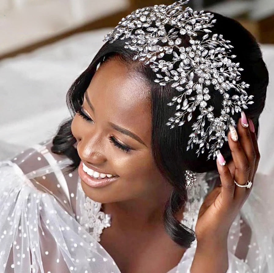 Natalie - Crystal Bridal Hair Accessory - Available in Silver and Yellow Gold